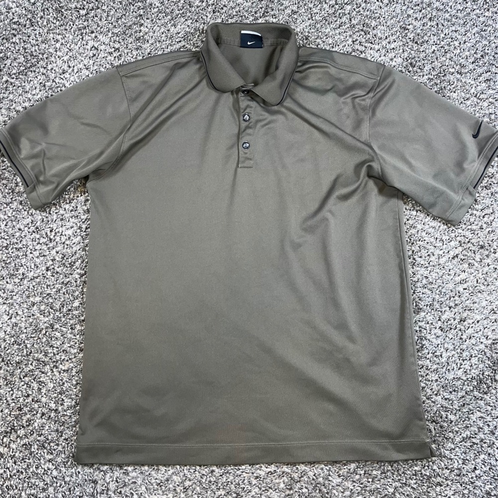 Nike Golf Fit Dry Large Polo Shirt Mens Olive Green Short Sleeve Athletic Top
